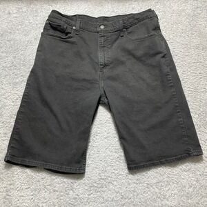 Levis 569 Loose Straight Black Denim Shorts Mens 38 Relaxed Fit Jean Shorts